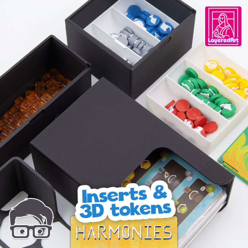 Inserts / Organizer for Harmonies plus upgraded animal tokens by am-media.biz