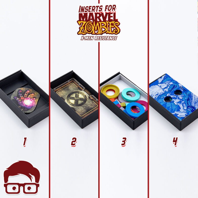 3D printable inserts for Marvel Zombies - X-Men Resistance board game