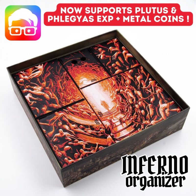 Inferno board game organizer - inc. Plutus & Phlegyas exp. and Metal Coins