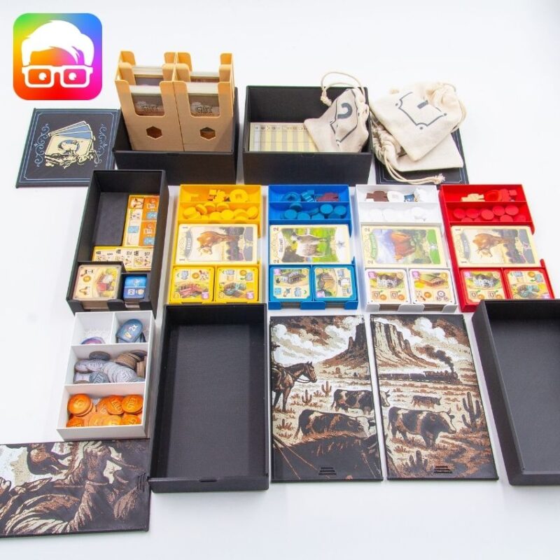 GREAT WESTERN TRAIL (2ND ED.) BOARD GAME ORGANIZER BY AM-MEDIA.BIZ [TABLETOP BOARD GAME INSERTS SKU: GWT001]