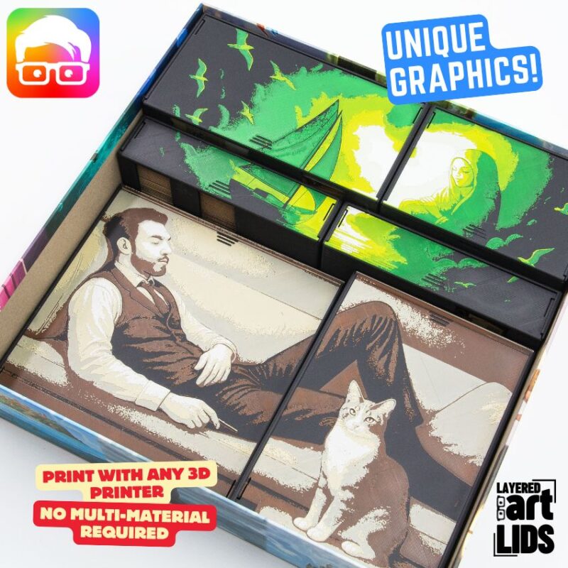 Unconscious Mind inc. Nightmares expansion board game organizer by ammedia3d