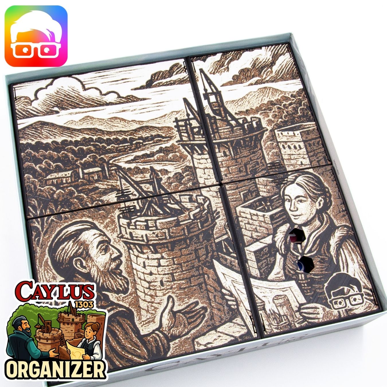 Caylus 1303 boardgame organizer by @ammedia3d